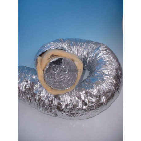 Gaine souple aluminium calorifugée phonique M0/M1 diamètre 127 mm longueur 10 mètres Réf. ACOF ALU-M0/M1-127
