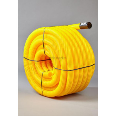 Gaine Janoflex annelée jaune diamètre 40 mm couronne de 50m