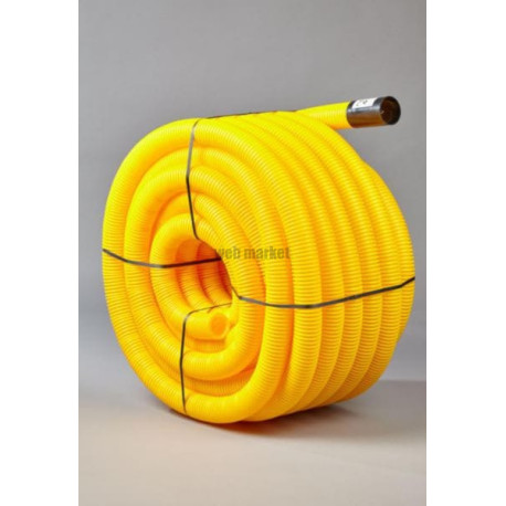 Gaine Janoflex annelée jaune diamètre 90 mm couronne de 50m
