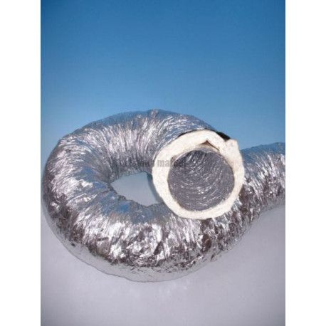 Gaine souple aluminium isolation phonique ouate M0/M1 diamètre 204mm longueur 10m Réf ACOFALUOUATE204