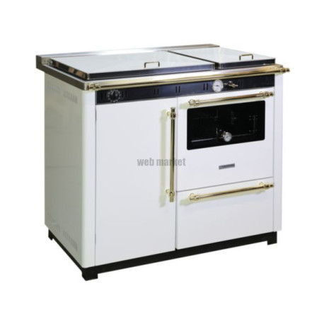 CUISINIERE ACIER A BOIS MORVAN MC 20 22.64KW + UNITE DE CHARGE HYDRAULIQUE LTC BLANCHE REF 526025
