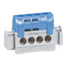 Bornier de répartition IP 2X neutre 4 connexions 1,5 à 16 mm² -bleu- L 47 mm Ref.004840