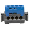 Bornier de répartition IP 2X neutre 4 connexions 1,5 à 16 mm² -bleu- L 47 mm Ref.004840