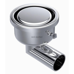 Siphon de sol inox 100x100 DN40 circulaire inviolable sortie latérale 1040CFL