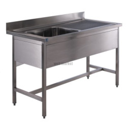 Plonge emboutie 1 bac avec égouttoir à gauche en inox Réf. EEGM098A00