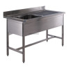 Plonge emboutie 1 bac avec égouttoir à gauche en inox Réf. EEGM098A00