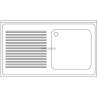 Plonge emboutie 1 bac avec égouttoir à gauche en inox Réf. EEGM098A00