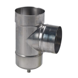 Té de tubage EQ + purge SUPER TEN LISS Inox 316 diamètre : 125 / 131 réf. 888125
