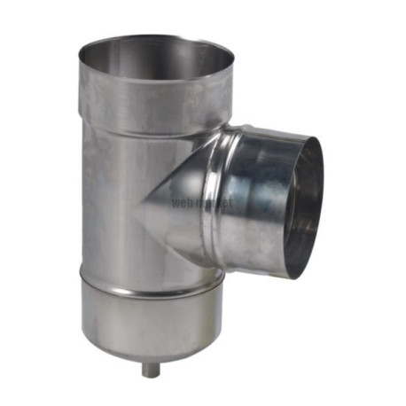 Té de tubage EQ + purge SUPER TEN LISS Inox 316 diamètre : 125 / 131 réf. 888125