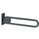 Barre d'appui Cavere rabattable vario en aluminium 600 mm, revêtement thermolaqué antibactérien, fixation invisible, avec systèm