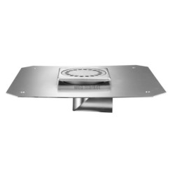 Siphon de sol inox 100x100 avec prise de terre, sortie latérale D40mm Réf. 1040LD