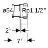 Jonction taraudée D54-1 1/2mm, acier inox Réf 31822