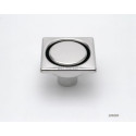 Siphon de sol inox 100x100 D40mm rosette cloche inviolable et prise de terre, modèle surbaissé, sortie verticale Réf. 1040FB