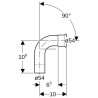 Coude 90 degrés acier avec extrémité à emboîter MF D54mm réf 23308
