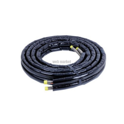 Kit raccordement hydraulique 10M flexibles en acier annelé avec pré-isolation résistante aux UV et 4 écrous de raccords Réf. 074