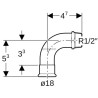 Coude 90° avec filetage mâle D18-15x21 Réf 20505