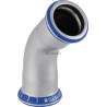 Coude 45° D28mm, acier inox Réf 30605