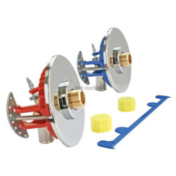 Module double raccordement sous évier/lavabo Fixoplac, raccords coudés à glissement mâle 12/17, pour installation PER D16 mm réf