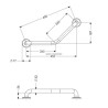 Barre à 135° inox diamètre 32 mm x 265 x 265 mm libre service réf. 01265-LS