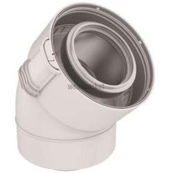 Coude 45 Sekurit 60 / 100 PPTL/PVC condensation gaz/fioul blanc réf. 229200