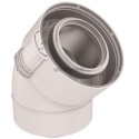 Coude 45 Sekurit 60 / 100 PPTL/PVC condensation gaz/fioul blanc réf. 229200