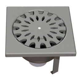 Siphon de sol inox 20X20cm diamètre 63mm rosette standard Limatec 2063