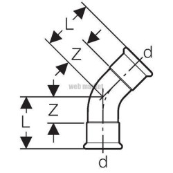 Coude 45° D76,1mm, acier carbone Réf 20609