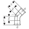 Coude 45° D76,1mm, acier carbone Réf 20609