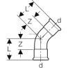 Coude 45° D76,1mm, acier carbone Réf 20609