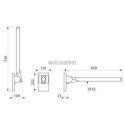Barre d'appui rabattable Be-Line Ø42 L.650 Aluminium  noir mat Réf : 511960BK