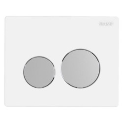 Plaque de commande Ingenio sphère double volume en ABS de finition blanche chromée mat Réf 31261360