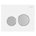 Plaque de commande Ingenio sphère double volume en ABS de finition blanche chromée mat Réf 31261360