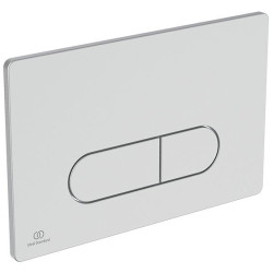 Plaque de commande mécanique Oleas M1 pour bâti-support Prosys - chrome mat - compatible technologie smartflush - boutons 3/6 litres - design arrondi Réf. R0117JG
