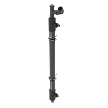 Récupérateur de chaleur vertical PIPE55 avec coudes d'installation fournis, entrée eau froide sanitaire en filetage femelle 3/4", évacuation des eaux usées en PVC D50 à coller réf.PIPE55