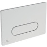 Plaque de commande mécanique Oleas M4 pour bâti-support Prosys - chrome - 1 bouton - design arrondi Réf. R0126AA