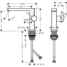 Mitigeur lavabo 110 Tecturis E  Fine CoolStart sans tirette ni vidage Blanc mat Réf. 73021700