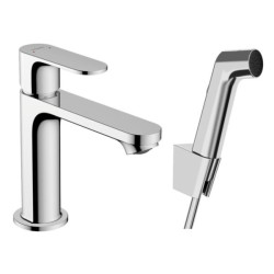 Mitigeur de lavabo 110 Rebris S avec bidette et flexible 160cm sans tirette ni vidage Chromé Réf. 72215000