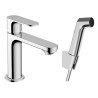 Mitigeur de lavabo 110 Rebris S avec bidette et flexible 160cm sans tirette ni vidage Chromé Réf. 72215000