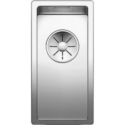 Cuve à intégrer sous plan en acier inox lisse BLANCO CLARON 180 U vidage 90 mm manuel InFino et siphon couleur brossé aspect brillant garantie à vie Réf. 521565