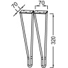 Pieds pour meuble de salle de bain H32cm (X2) en acier finition noir mat. Réf. EB2569-BL