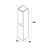 Colonne suspendue 2 portes UNIIQ H.150 x L.35 x P.35 cm finition macchiato  Réf.83088