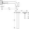 Façade mitigeur de lavabo Axor CITTERIO encastré avec bec long L 225 mm et rosaces, chromé réf. 39116000