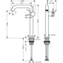 Mitigeur lavabo 240 Tecturis S Fine CoolStart sans vidage Noir mat Réf. 73372670