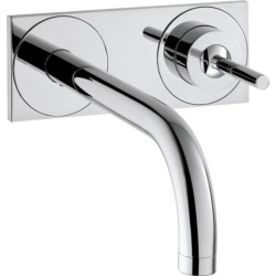 Mitigeur de lavabo mural Axor UNO² encastré avec bec court de 165 mm et plaque de recouvrement, chromé réf. 38112000