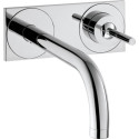 Mitigeur de lavabo mural Axor UNO² encastré avec bec court de 165 mm et plaque de recouvrement, chromé réf. 38112000