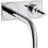 Mitigeur de lavabo mural Axor UNO² encastré avec bec court de 165 mm et plaque de recouvrement, chromé réf. 38112000