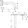 Mitigeur de lavabo mural Axor UNO² encastré avec bec court de 165 mm et plaque de recouvrement, chromé réf. 38112000