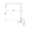 Bec tube orientable D22 L300 H259 réf. 1306T3