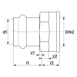 Manchon SP 4270GV cuivre F à visser - F à sertir diam 35-26x34 réf 6672237