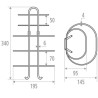 Rack avec 4 étages 34 x 19,5 x 14,5 cm, pour serviettes pliées, fil en acier D 4 et 6 mm, chromé réf. 010185